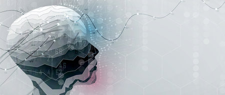 Conceptual technology illustration of artificial intelligence. Abstract futuristic background