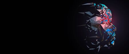 Conceptual technology illustration of artificial intelligence. Abstract futuristic backgroundのイラスト素材