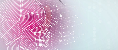 Conceptual technology illustration of artificial intelligence. Abstract futuristic background