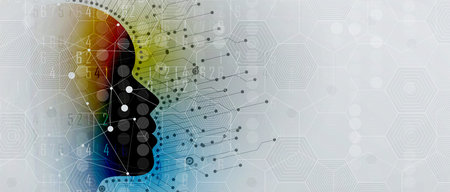 Conceptual technology illustration of artificial intelligence. Abstract futuristic background