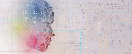 Abstract Artificial intelligence. Cloud computing. Machine learning. Technology web background....