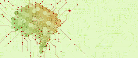 Abstract Artificial intelligence. Cloud computing. Machine learning. Technology web background....