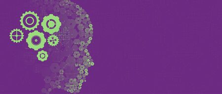 Abstract Artificial intelligence. Cloud computing. Machine learning. Technology web background. Virtual concept futuristic backgroundのイラスト素材