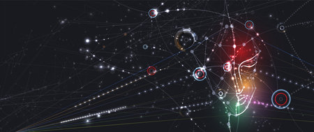Abstract Artificial intelligence. Technology web background. Virtual concept