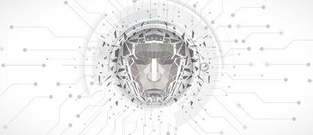 Conceptual technology illustration of artificial intelligence. Abstract futuristic backgroundのイラスト素材
