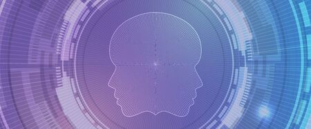 Conceptual technology illustration of artificial intelligence. Abstract futuristic backgroundのイラスト素材