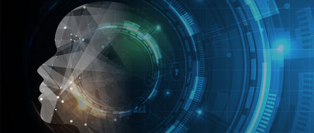 Conceptual technology illustration of artificial intelligence. Abstract futuristic background