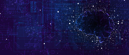 Conceptual technology illustration of artificial intelligence. Abstract futuristic background
