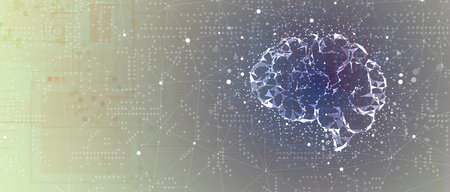 Conceptual technology illustration of artificial intelligence. Abstract futuristic background