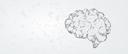 Abstract human brain. Artificial intelligence new technology. Science futuristic backgroundのイラスト素材