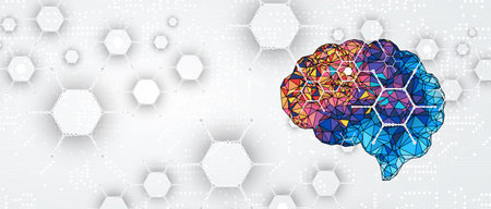 Abstract human brain. Artificial intelligence new technology. Science futuristic background