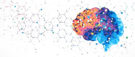 Abstract human brain. Artificial intelligence new technology. Science futuristic backgroundのイラスト素材