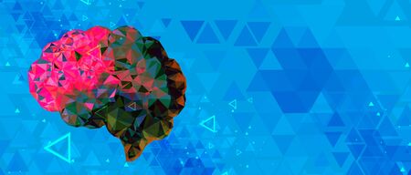 Abstract human brain. Artificial intelligence new technology. Science futuristic backgroundのイラスト素材