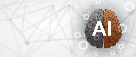 Abstract human brain. Artificial intelligence new technology. Science futuristic background