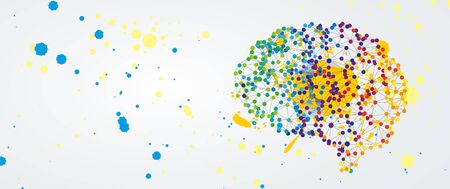 Abstract human brain. Artificial intelligence new technology. Science futuristic backgroundのイラスト素材