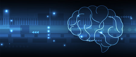 Abstract human brain. Artificial intelligence new technology. Science futuristic background
