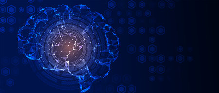 Abstract human brain. Artificial intelligence new technology. Science futuristic backgroundのイラスト素材