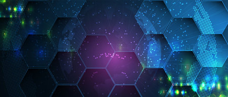 Abstract hexagon background. Technology poligonal design. Digital futuristic minimalism. Vector