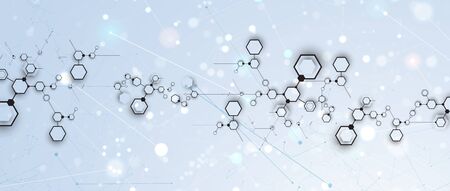 Neural network concept. Connected cells with links. High technology process. Abstract futuristic backgroundのイラスト素材