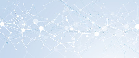 Neural network concept. Connected cells with links. High technology process. Abstract futuristic...