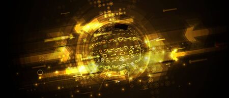 Technology innovation background, idea of global business solutionのイラスト素材