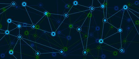 Abstract tech background. Futuristic technology interface with geometric shapesのイラスト素材