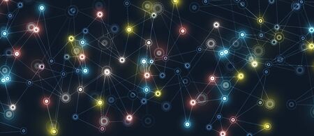 Abstract tech background. Futuristic technology interface with geometric shapesのイラスト素材