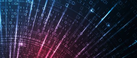 Abstract tech background. Futuristic technology interface with geometric shapesのイラスト素材