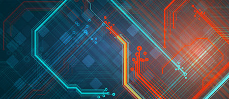 Abstract circuit board futuristic technology processing business background