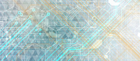 Abstract tech background. Futuristic technology interface with geometric shapes