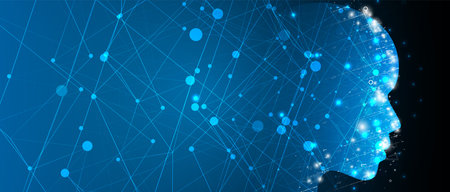 Conceptual technology illustration of artificial intelligence. Abstract futuristic background