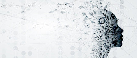 Conceptual technology illustration of artificial intelligence. Abstract futuristic background