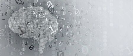 Conceptual technology illustration of artificial intelligence. Abstract futuristic backgroundのイラスト素材