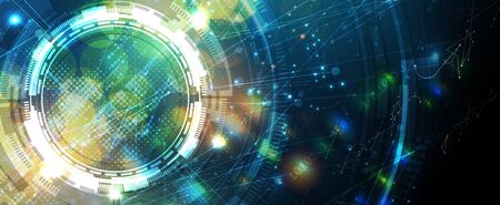 Technology innovation background, idea of global business solutionのイラスト素材