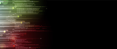 Software development abstract technology code and script background. Web  optimization and seo