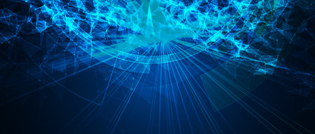 Quantum processing. Deep learning artificial intelligence. Future new technology  for business or...