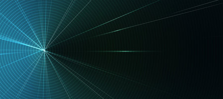 Quantum processing. Deep learning artificial intelligence. Future new technology  for business or science presentation. Vector backgroundのイラスト素材