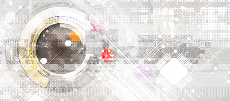 Abstract tech background. Futuristic technology interface with geometric shapes