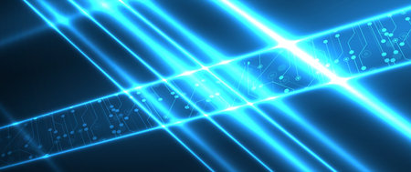 Quantum processing. Deep learning artificial intelligence. Future new technology  for business or...