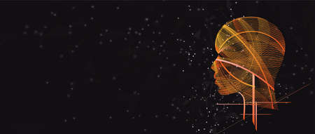 Conceptual technology illustration of artificial intelligence. Abstract futuristic backgroundのイラスト素材