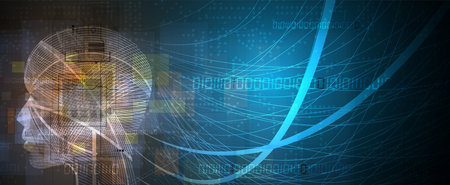 Conceptual technology illustration of artificial intelligence. Abstract futuristic background