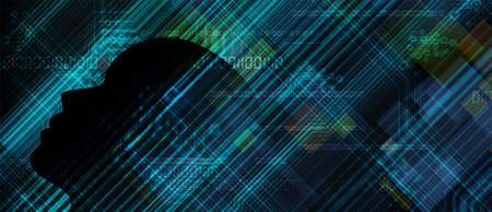 Abstract Artificial intelligence. Technology web background. Virtual concept