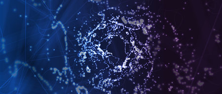 Quantum processing. Deep learning artificial intelligence. Future new technology  for business or...