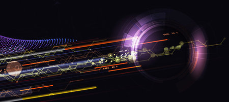 Neural network concept. Connected cells with links. High technology process. Abstract futuristic...