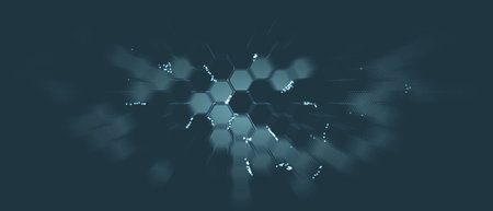 Abstract hexagon background. Technology poligonal design. Digital futuristic minimalism. Vector