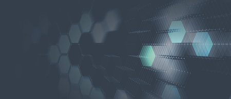 Abstract hexagon background. Technology poligonal design. Digital futuristic minimalism. Vector