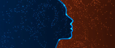 Abstract Artificial intelligence. Cloud computing. Machine learning. Technology web background....