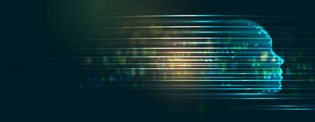 Abstract Artificial intelligence. Cloud computing. Machine learning. Technology web background. Virtual concept futuristic backgroundのイラスト素材