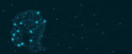 Abstract Artificial intelligence. Cloud computing. Machine learning. Technology web background....