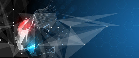 Abstract Artificial intelligence. Technology web background. Virtual concept